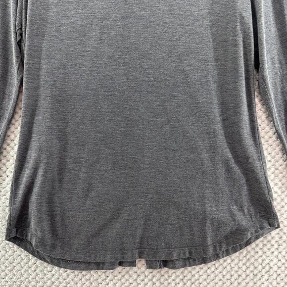 J McLaughlin Top Womens S Gray Silk Blend Stretch Button Front Shirt Long Sleeve - Picture 7 of 11